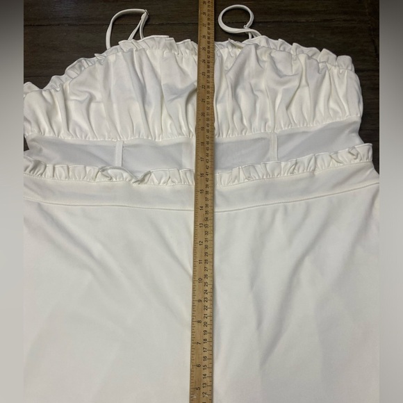 Off white Spaghetti Straps Shear Waist Jumpsuit Romper Plus Size 4X(20-22) - Picture 5 of 15